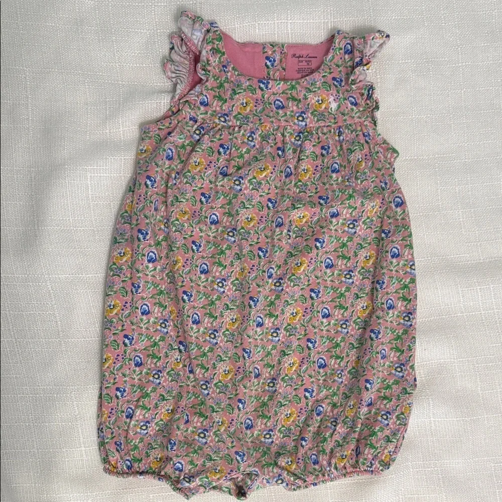 Ralph Lauren Pink Floral Baby Romper